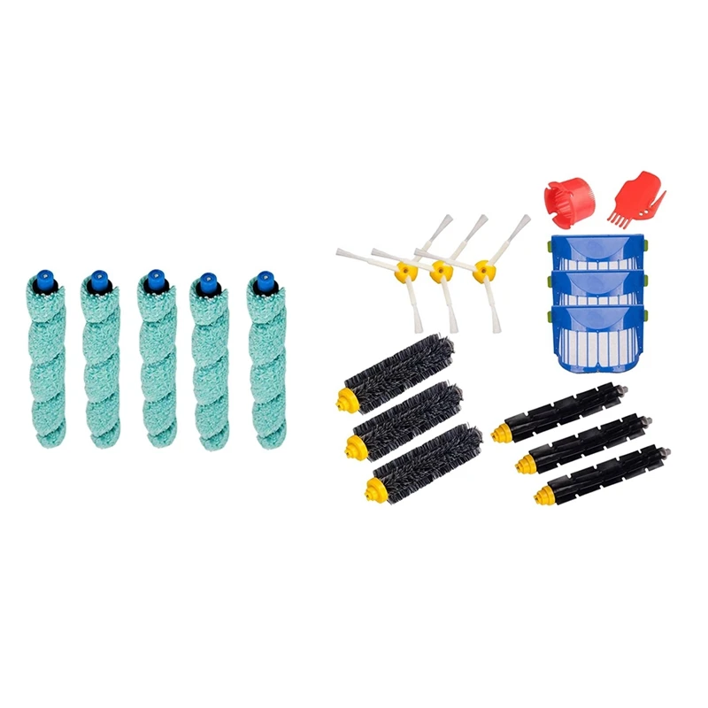 

Hot 5 Pcs for Replacement Main Brush for Ilife W400 Washing Robot Parts & 1 Set Replacement Kit Filter Roller Brush