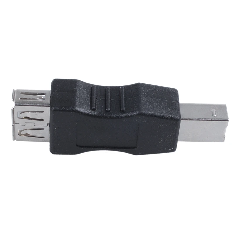 

USB printer adapter type A female - type B male black silver tone