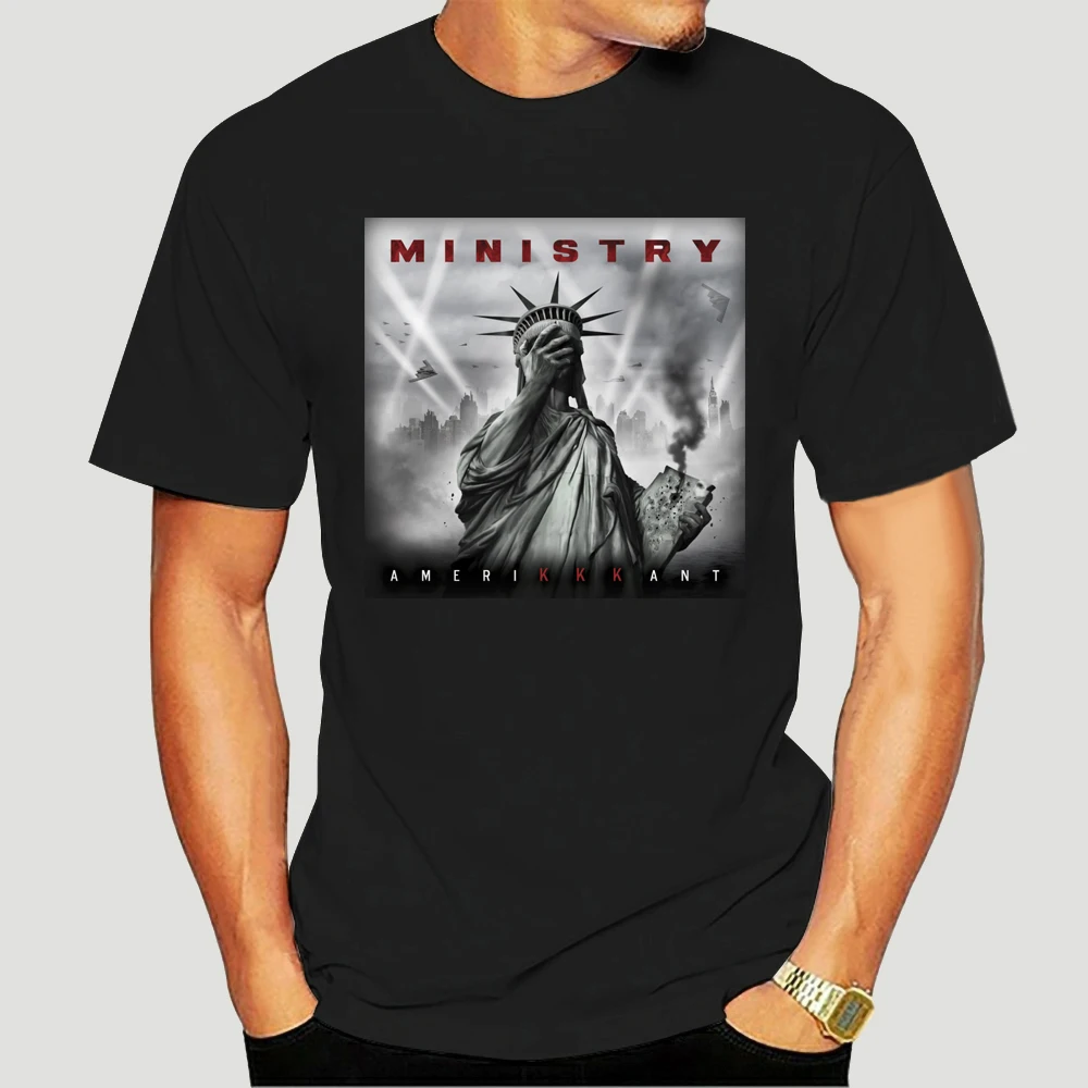 

Ministry Amerikkkant Album Cover Men'S Black T-Shirt Size Tops Tee Tee Shirt