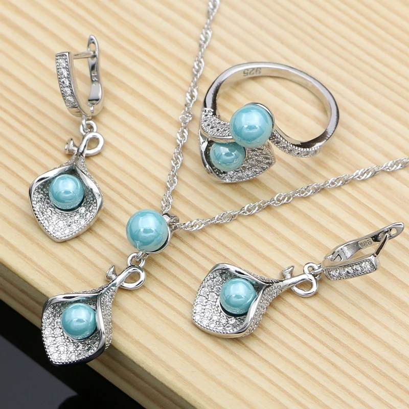 

Комплект из колье и серёг, из серебра 925 пробы