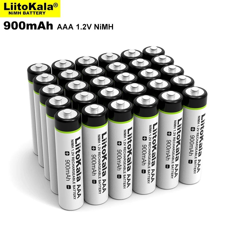LiitoKala-batería recargable AAA NiMH Original, 4-50 piezas, 1,2 V, 900mAh, para linterna, Juguetes