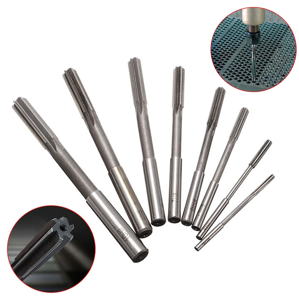 

8pcs Straight Shank HSS H8 Chucking Reamers Set Cutter Tool 3/4/5/6/7/8/9/10mm Air Tool Accessories 8*Machine Reamer