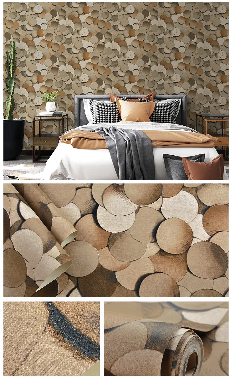 

3D Luxury Geometric Round Wallpaper Wall Paper Modern Design Home Wall Decor