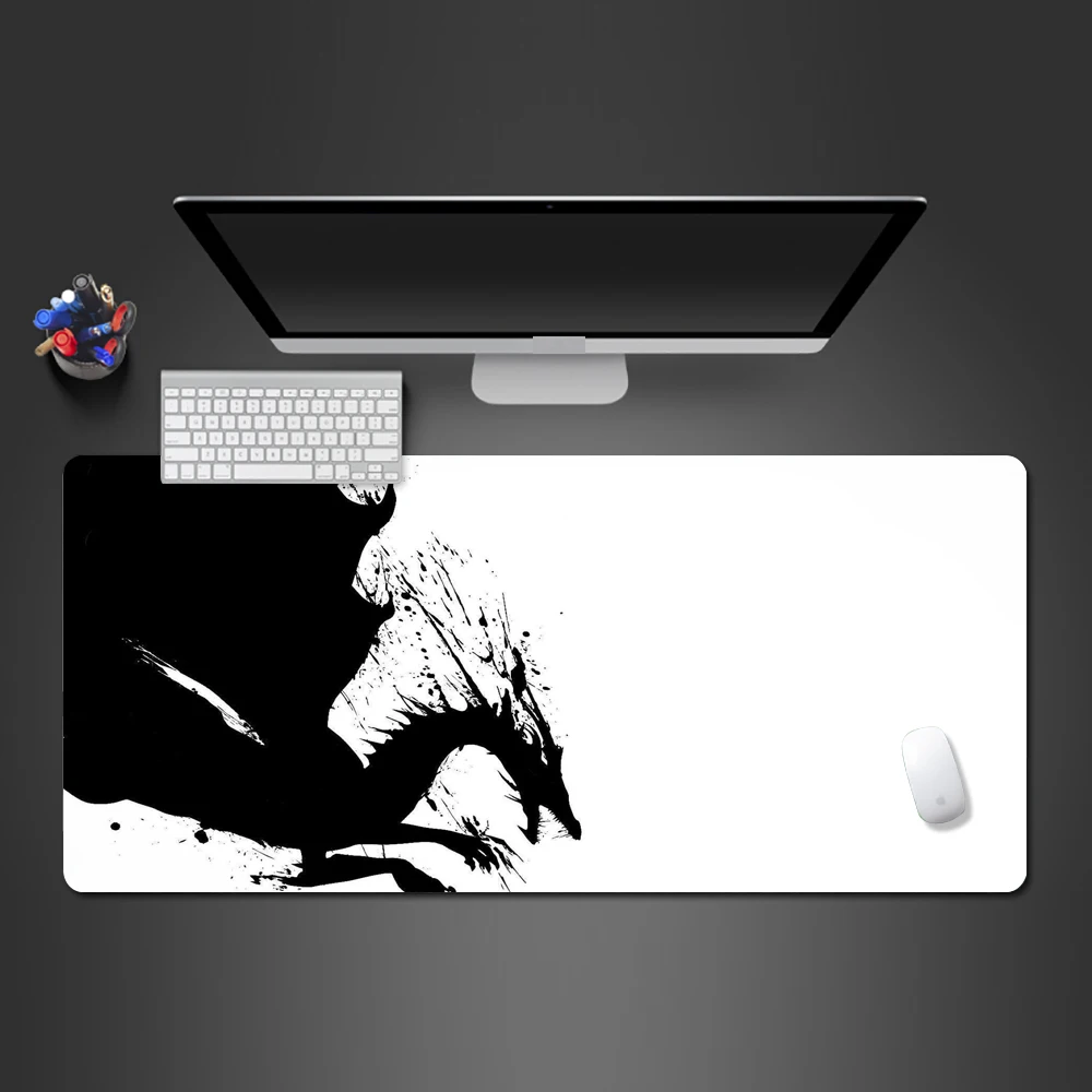Уникальный черный и белый игровой коврик для мыши с драконом хит продаж