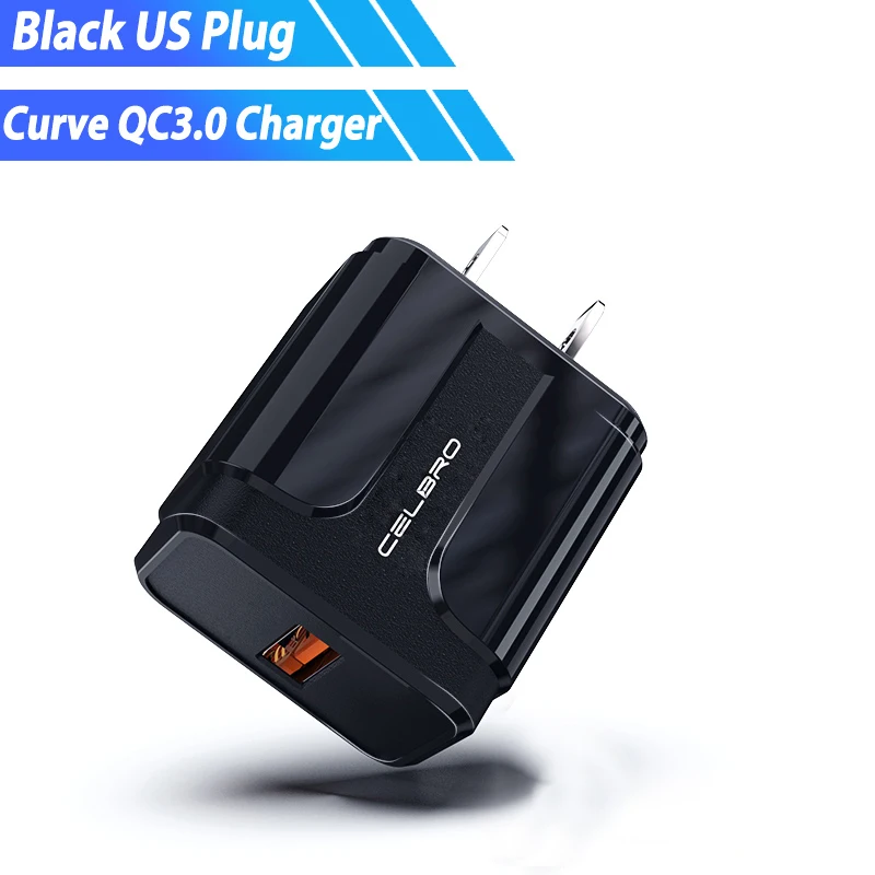 US Charger Black 18 Вт USB зарядное устройство быстрое зарядное устройство 3,0 QC3.0 Быстрая зарядка для iPhone mi 9 A3 Red mi Note 7 8 K20 pro Сетевое зарядное устройство для телефона ЕС США адаптер - Тип штекера: US Charger Black