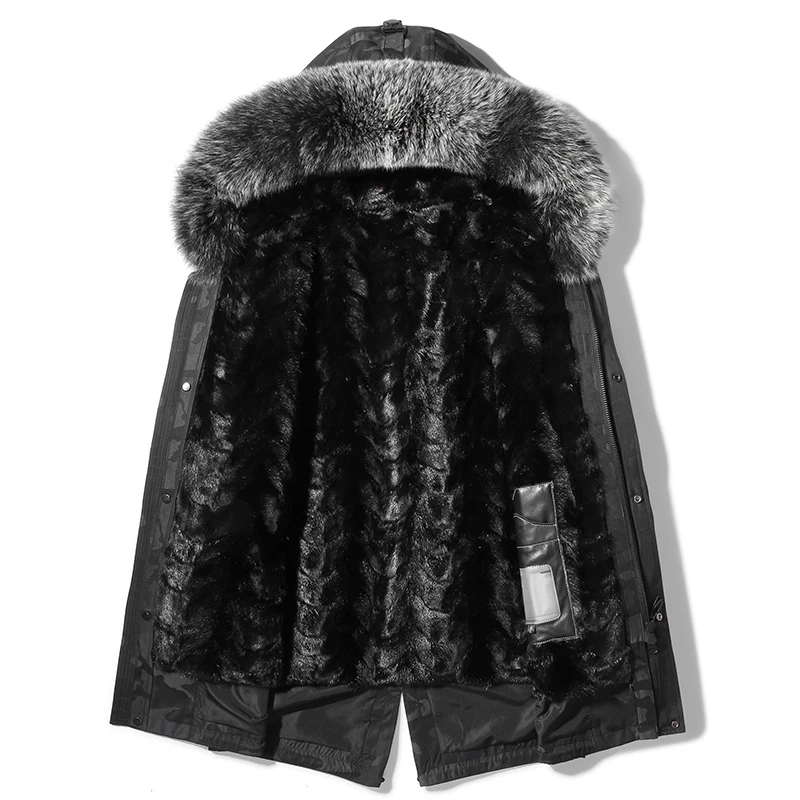 Парка DK Мужская зимняя камуфляжная с натуральным мехом норки и подкладкой в виде