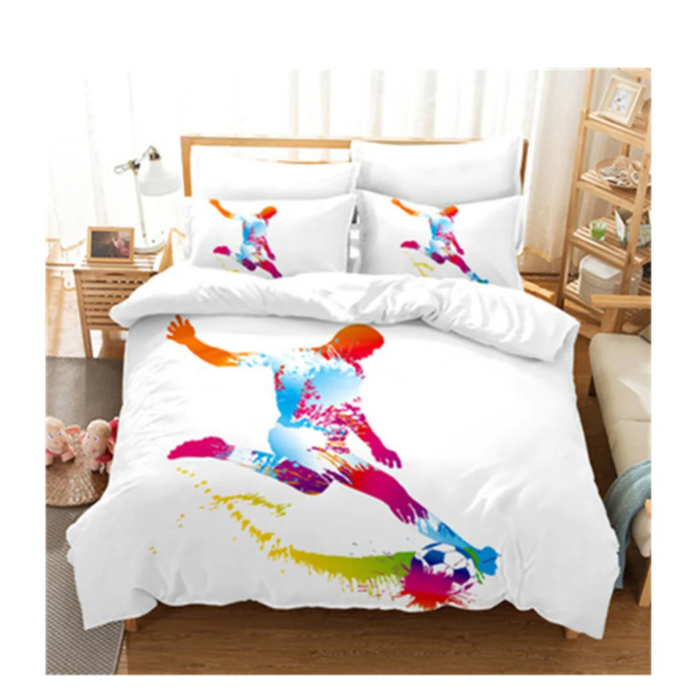 

Comic football 3d bedding home textile three-piece bedding quilt selling gifts for boys Boys like sports