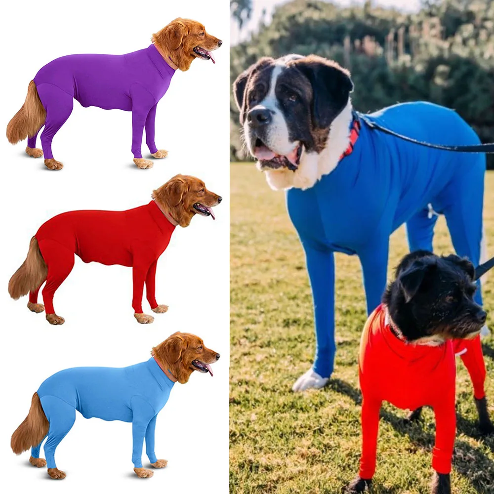 

Four Feet Dog Lightweight Pajamas Pure Dog Jumpsuits 4 Legs Dog Onesies T-Shirt PJS Puppy Pet Costume for Large Medium Dogs