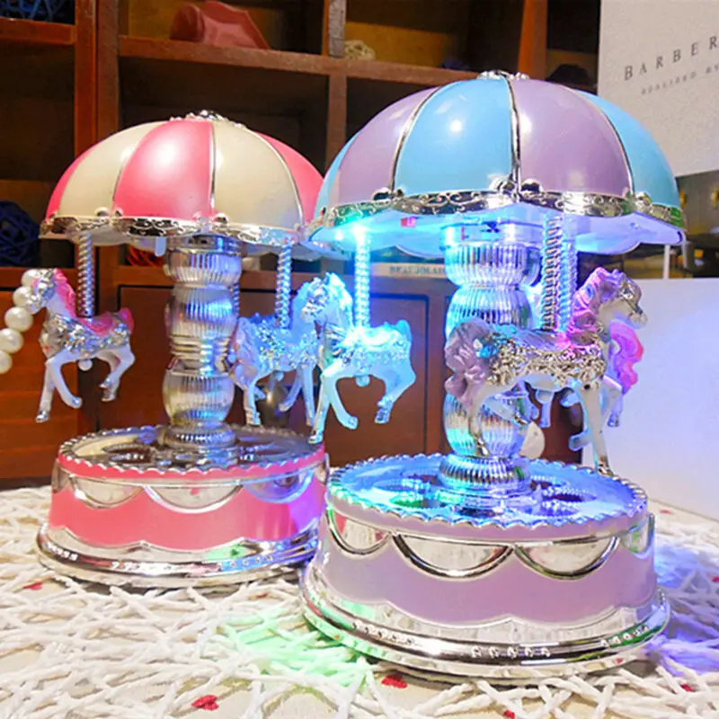 Винтажная музыкальная шкатулка в виде лошади детские игрушки светодиодный