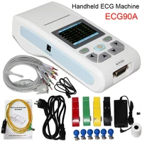 ecg90a handheld ecg machine signal channel 12 leads electrocardiograph print waveform portable ekg monitor pc software printer