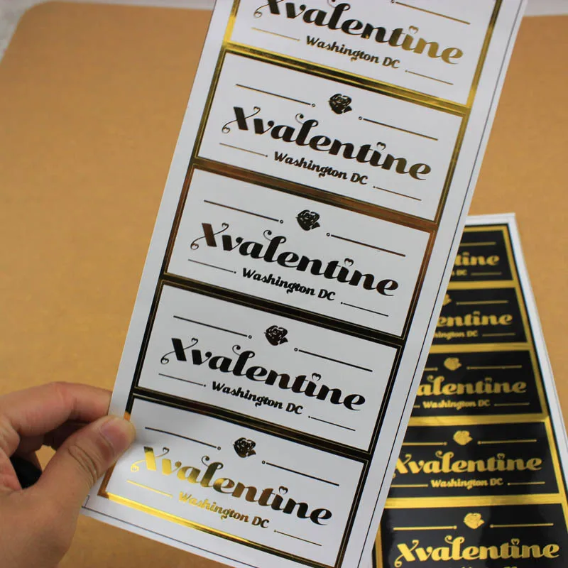 Низкий минимальный заказ логотип на Золотая фольга бумажная этикетка наклейки с