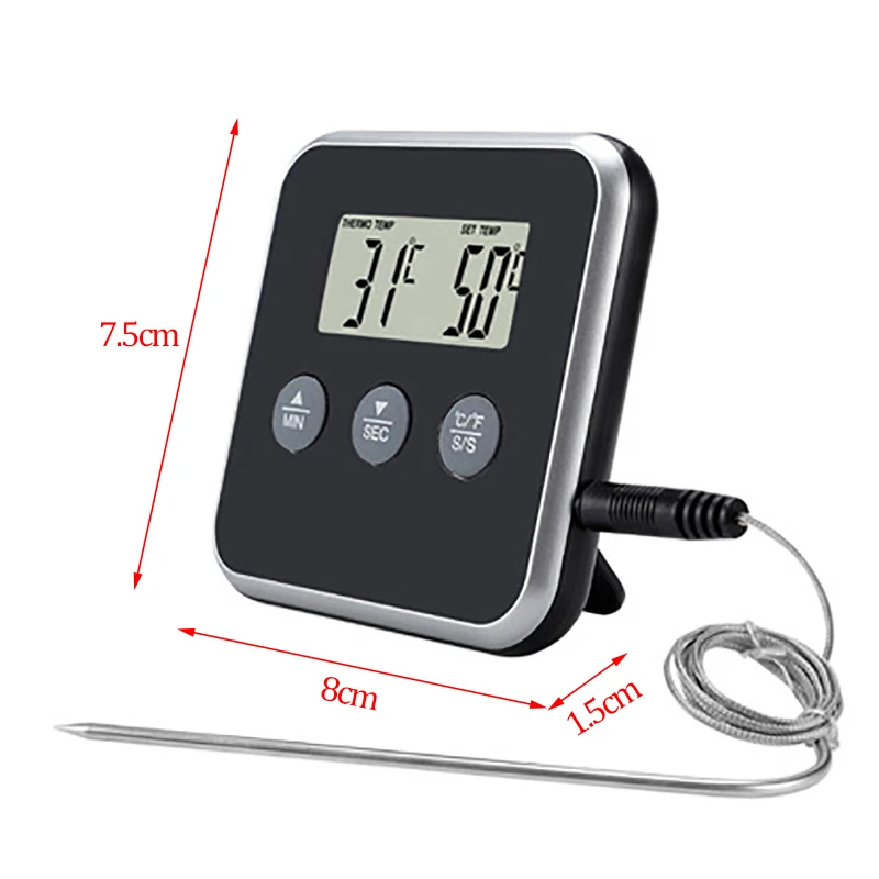 

Food Cooking Digital Probe Timer Thermometer Kitchen BBQ Thermometer Tool