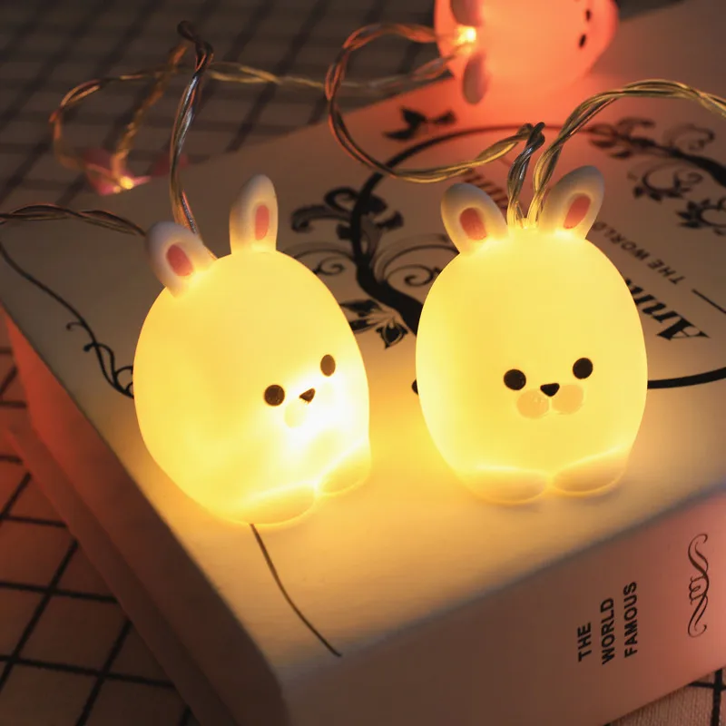 

Cute Rabbit Little Unicorn Soft Lights String Chic Small Night Light Easter Girls Birthday Party Gifts Heart Decoration xx29