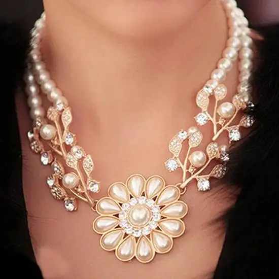 

HOT SALES!!! New Arrival Women's Bohemian Artificial Pearl Flower Pendant Necklace Choker Jewelry Gift Wholesale Dropshipping