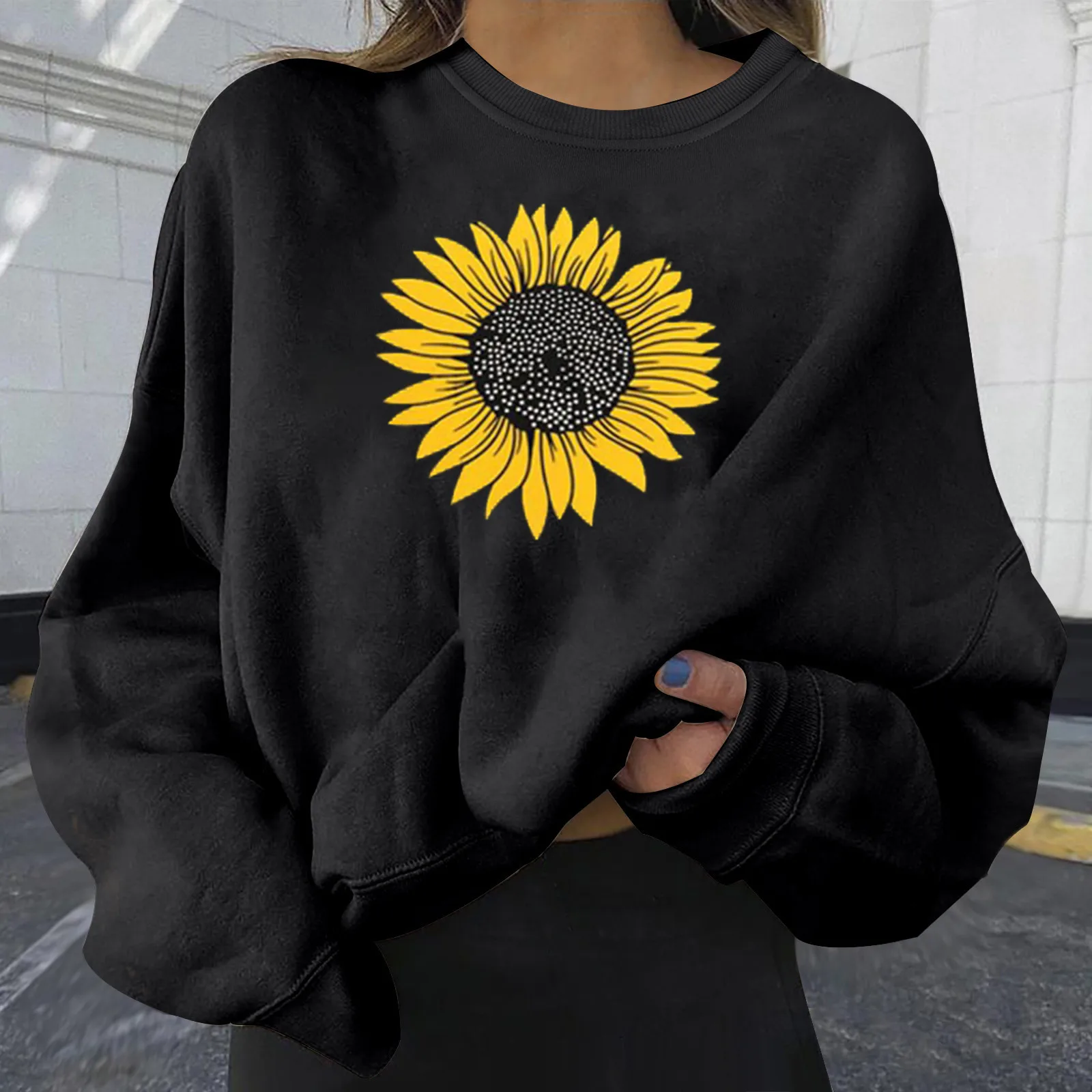 

3xl Plus Size Fashion Hoodies Women Casual Print Long Sleeve Pullover Round Neck Spring Autumn Women's Sweatshirt