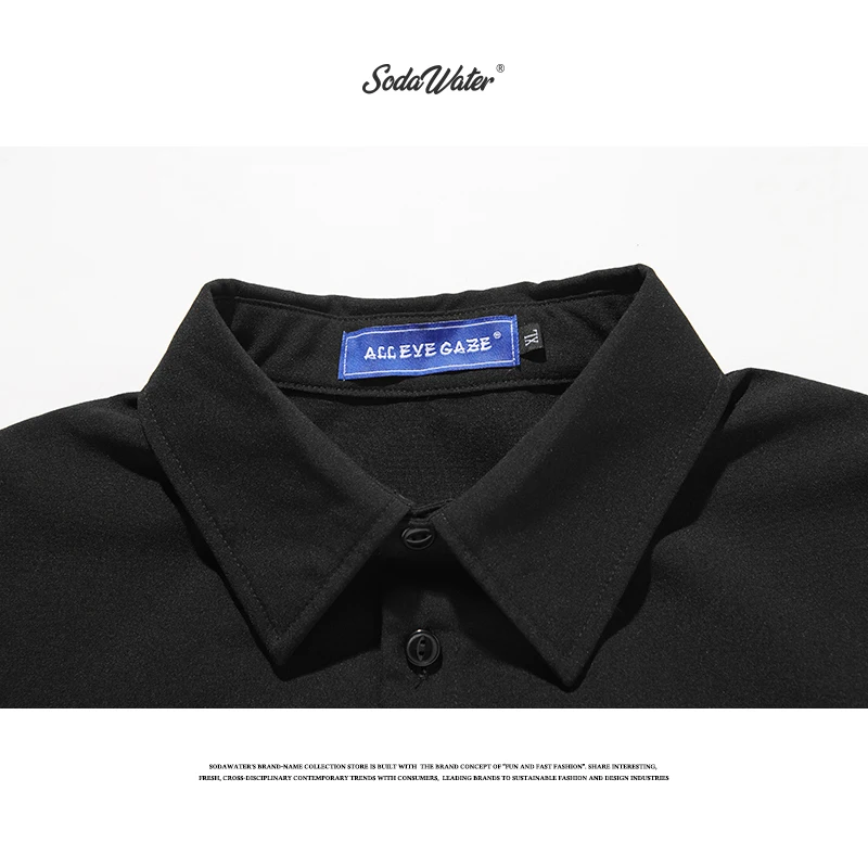 Sodaводяная Мужская однотонная Повседневная рубашка мужская 2019 Япония стиль