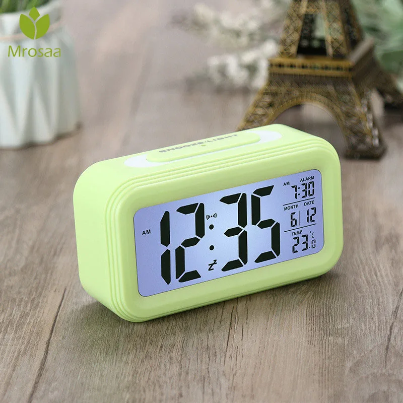 

Hot New Digital Alarm Clocks Intelligent Optional Weekday Alarm Noctilucent Snooze Function Month Date LED Screen Alarm Clocks