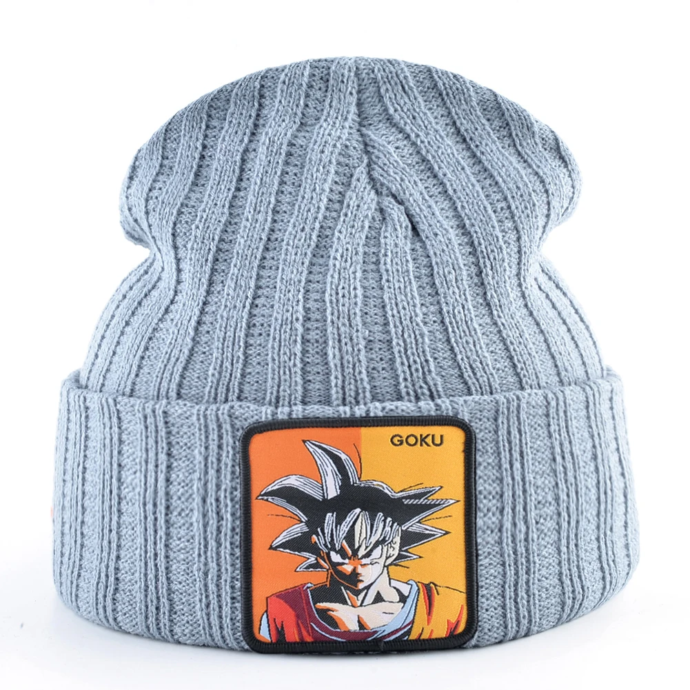 Модная Зимняя Шапка-бини с драконом для мужчин, вязаные шапки GOKU, мужские шапки с вышивкой, теплые шапки, женские шапки в стиле хип-хоп