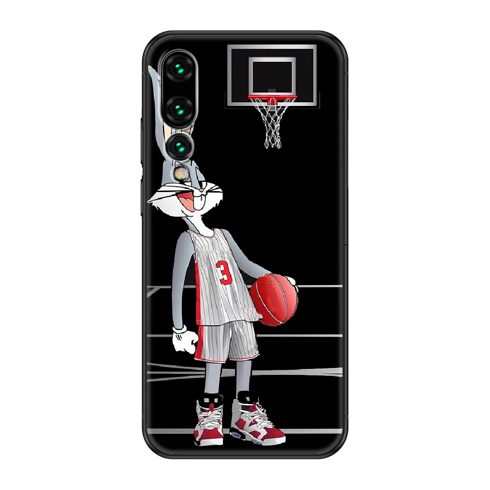 

Cartoon Cute Bugs Bunny Phone case For Huawei P 8 10 20 30 Smart Plus 2019 Z Lite Pro 2017 2019 black art shell trend hoesjes