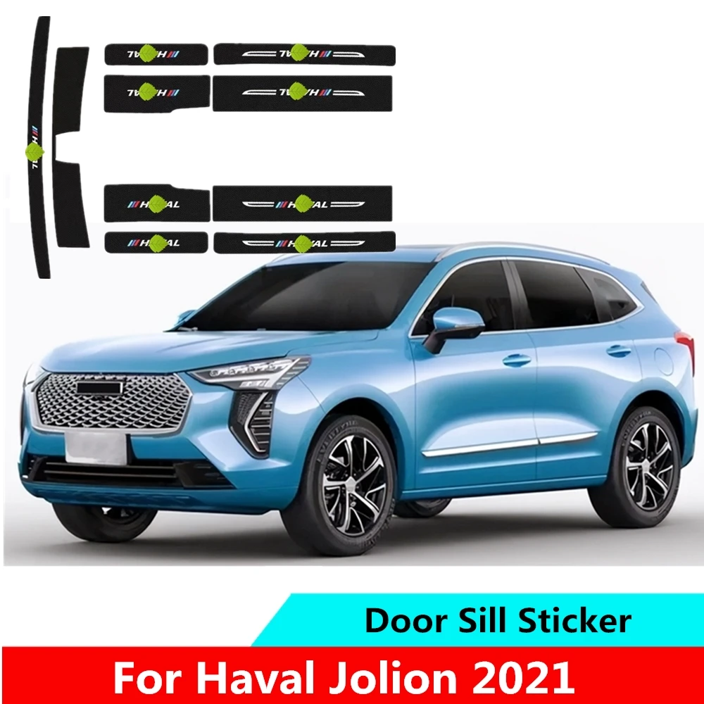 

For Haval Jolion 2021 Car Door Sill Pedal Board Cover Trim Carbon Fiber Rear Bumper Trunk Sticker Waterproof Accessories