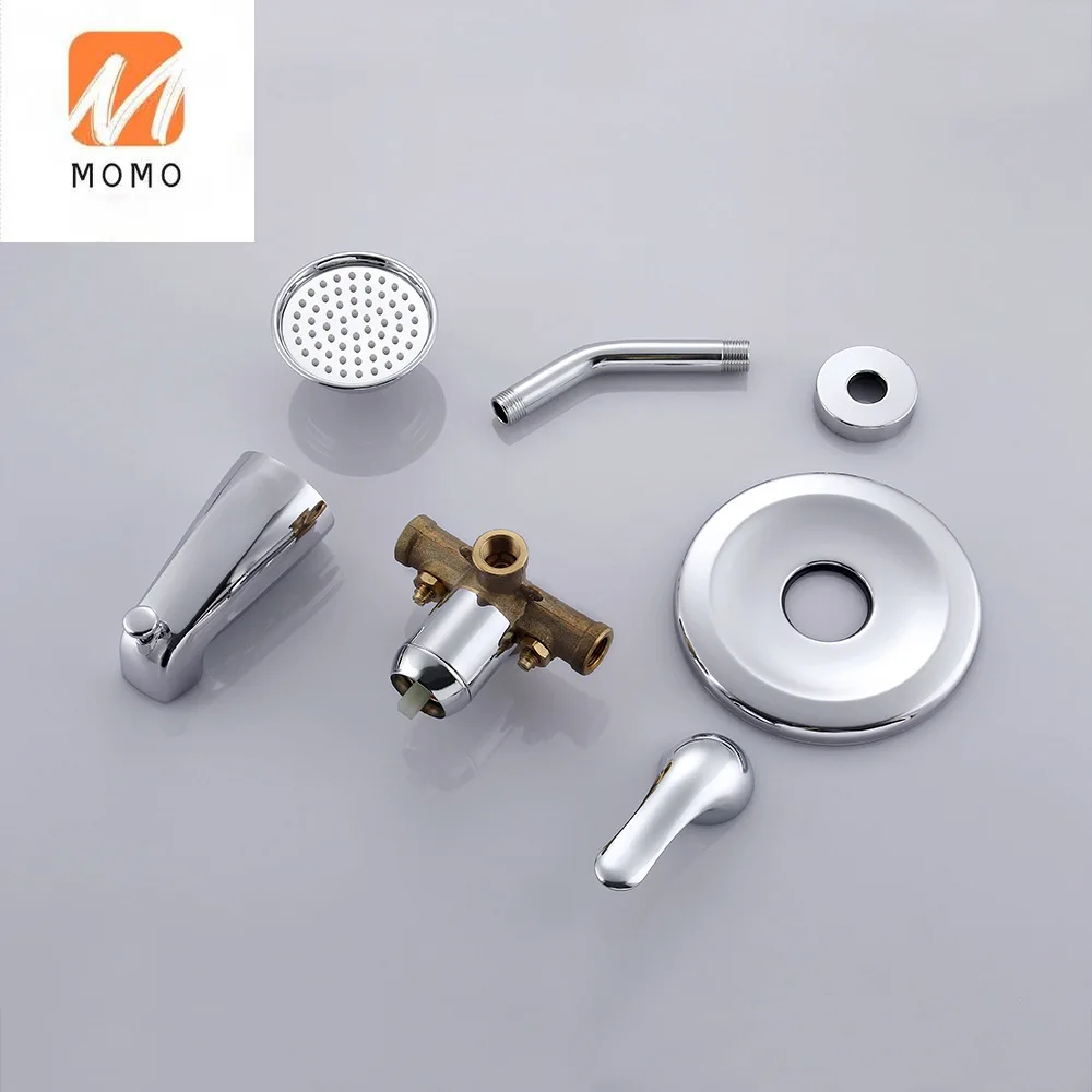 

Pressure Balance Shower Valve Combo Complete Kit Bath and Shower Faucet Set Brass Antiscald Valve with Diverter Tub Spout