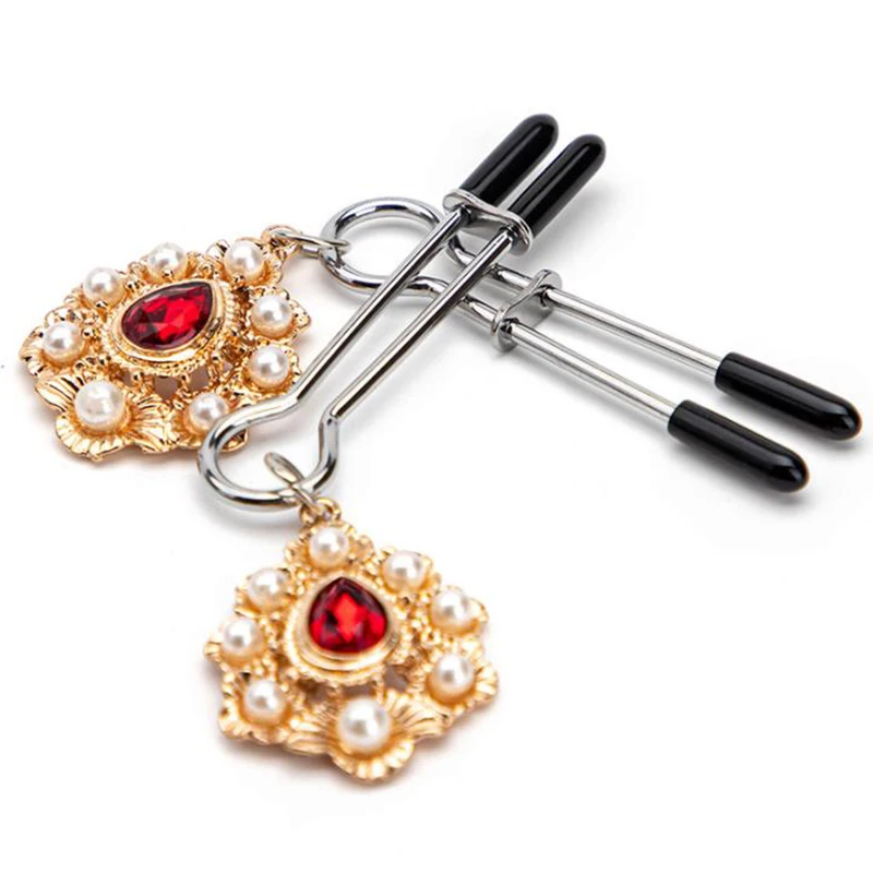 1 пара металлического жемчуга ювелирные изделия зажимы для сосков флирт слеза секс бондаж набор раб БДСМ