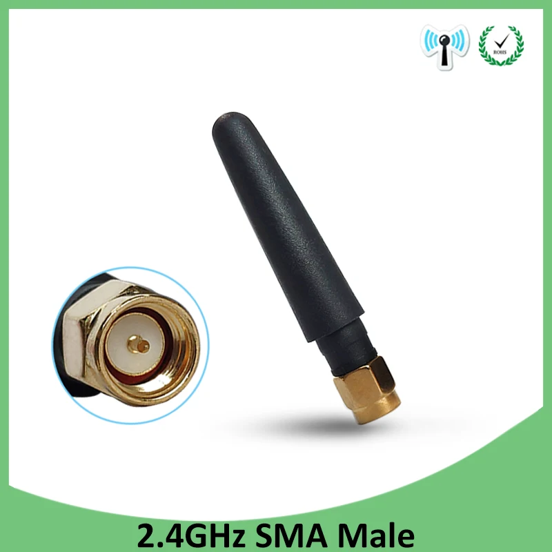 GRANDWISDOM 5pcs 2.4G antenna 2-3dbi sma female wlan wifi 2.4ghz antene pbx iot module router tp link signal receiver antena