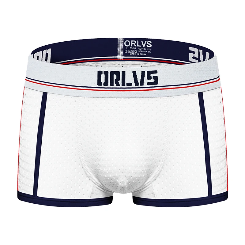 ORLVS Брендовое Мужское нижнее белье мужские боксеры cueca tanga быстросохнущие мужские брюки Ropa Interior hombre мужские боксеры шорты calzoncillo hombre - Цвет: OR193-white