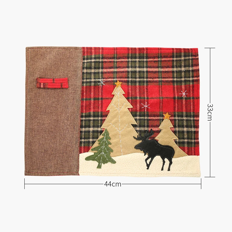 New Year Christmas Home Decoration Kitchen Accessories Placemat Christmas Table Decoration