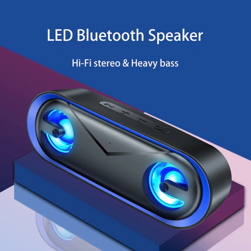 

Portable Bluetooth Computer Speaker Wireless Wired Stereo Speaker High Fidelity Stereo Speaker LED Bluetooth Music Player