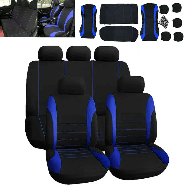 

Car Seat Covers Full Set Car Seat Protector Auto Seat Covers Polyester Fabric Universal Fits Most Cars Covers
