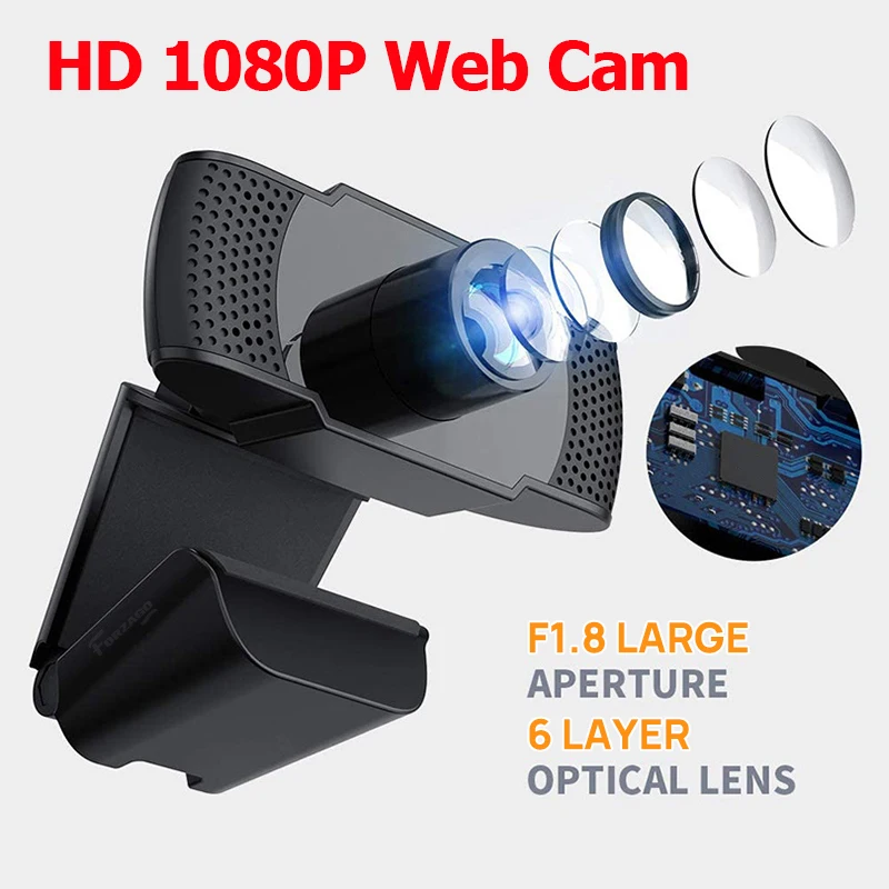 Веб камера HD 1080P для компьютера веб ПК с микрофоном вращающиеся камеры прямой