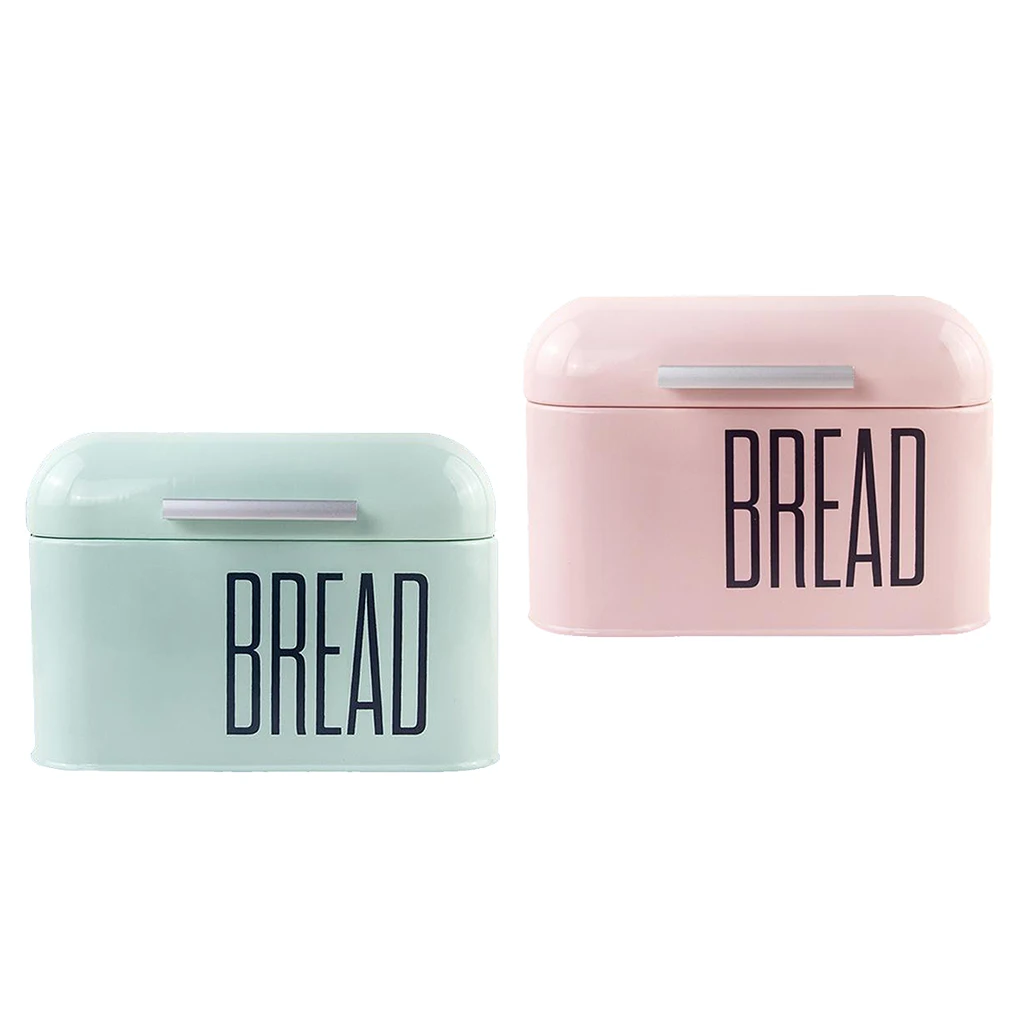 

Metal Kitchen Bread Tin Bread Box Bin Holder Container with Lid for Bakery