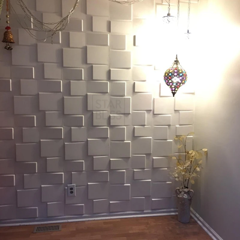 

12 Piece 50x50cm 3D Tile Panels Mold Plaster Wall Stone Wall Art Decor 3D Wall Sticker Living Room Wallpaper Mural Bedroom Decor