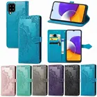 Кожаный флип-чехол для Samsung Galaxy J1 J3 J2 Prime J5 J7 A3 A5 2017 A12 M12 M32 A22 A32 A42 A52 A72 4G 5G A02 A02S, чехол-бумажник