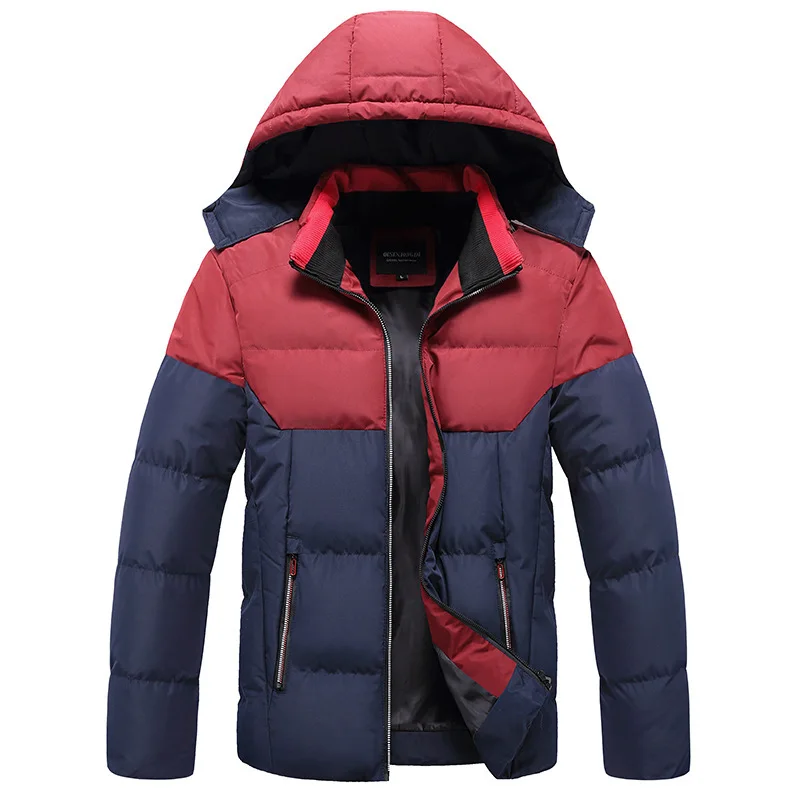 

Men's Parka Thicken Warm Jackets Coats 2020 Winter New Hooded Windproof Parkas Jacket Windbreak Outwear L-3XL