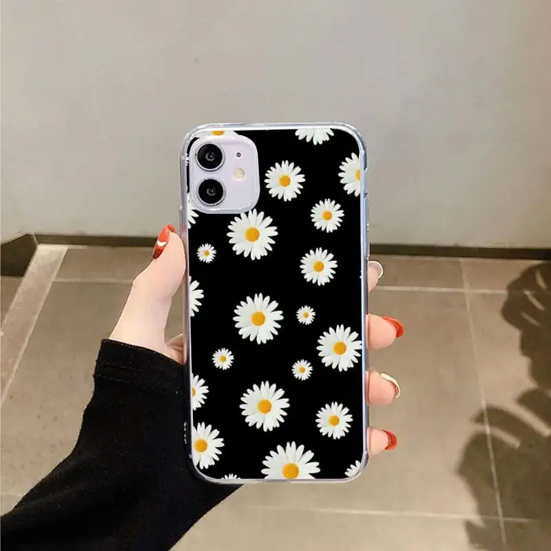 

Sunflower daisy Phone Case Transparent for iPhone 6 7 8 11 12 s mini pro X XS XR MAX Plus
