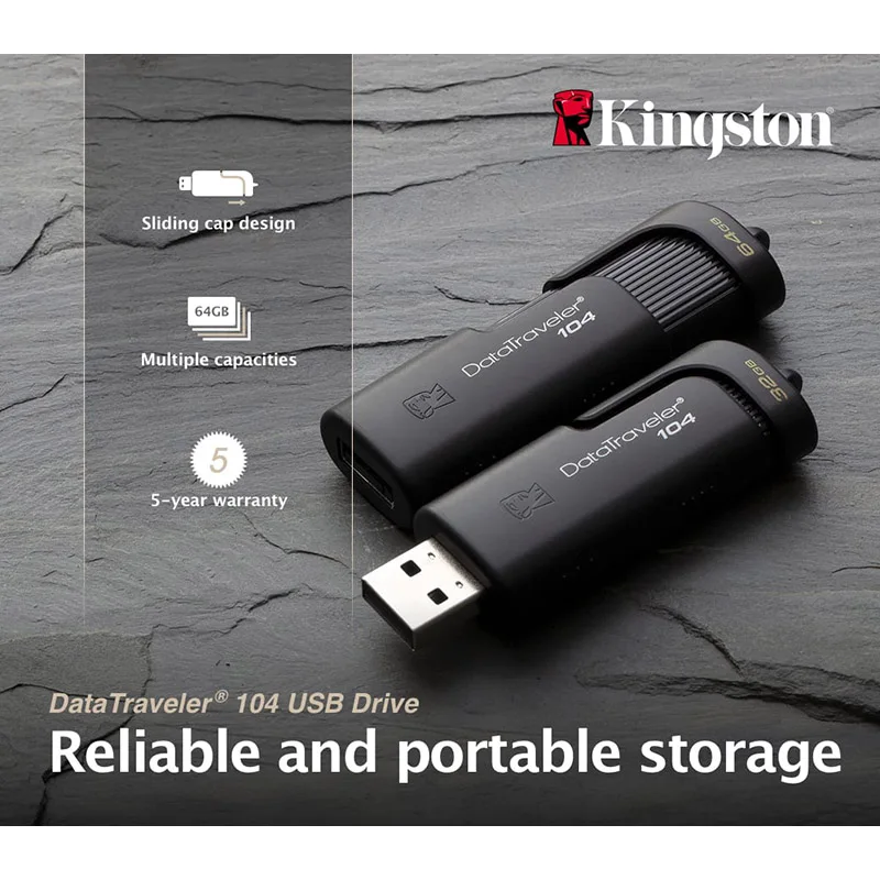 USB флеш накопитель Kingston 16 ГБ 32 64 черный DT104 Портативная флешка DT100G3 3 0|USB