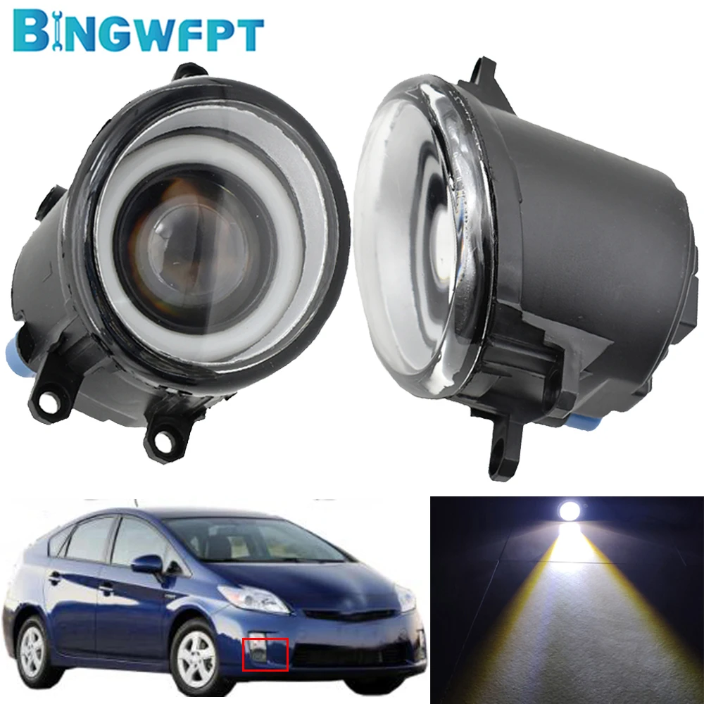 

Противотуманные фары Angel Eye, дневные ходосветильник огни BINGWFPT для Toyota Prius 2009 2010 2011 2012, светодиодный светодиодные фары H11 12 В, 2 шт./компл.