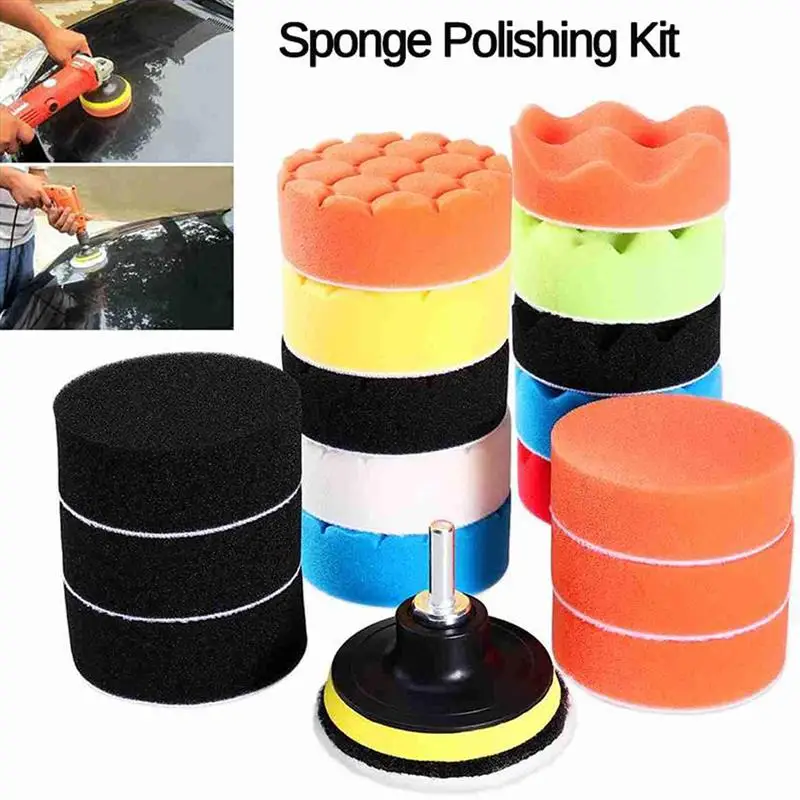 

19pcs 3 Inch Practical Sponge Polishing Pad Car Polisher Waxing Pads Buffing Kit For Boat Car Polish Buffer Drill Wheel