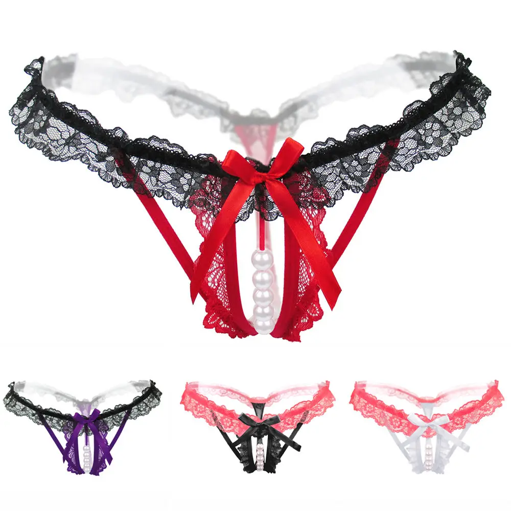Женские кружевные стринги с вырезами Эротические трусики из искусственного