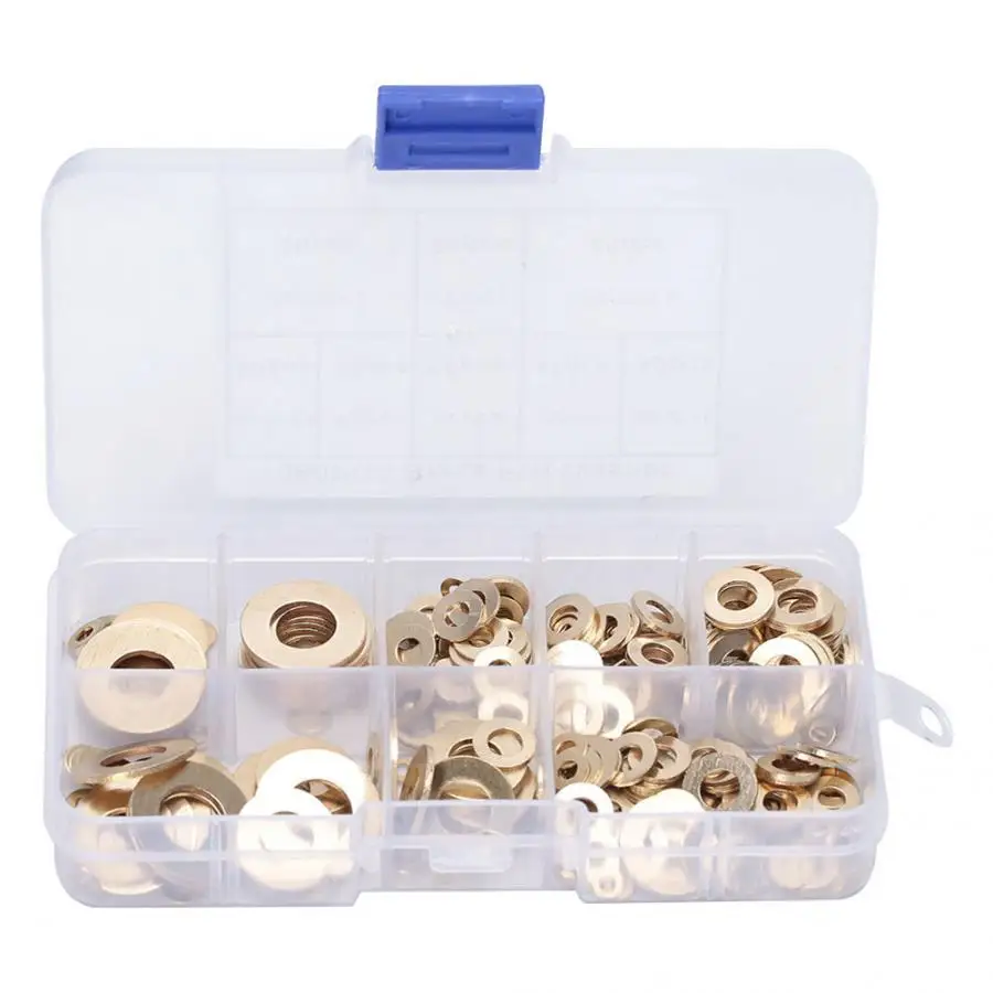 360 шт латунные уплотнительные прокладки кольца металлические плоские набор