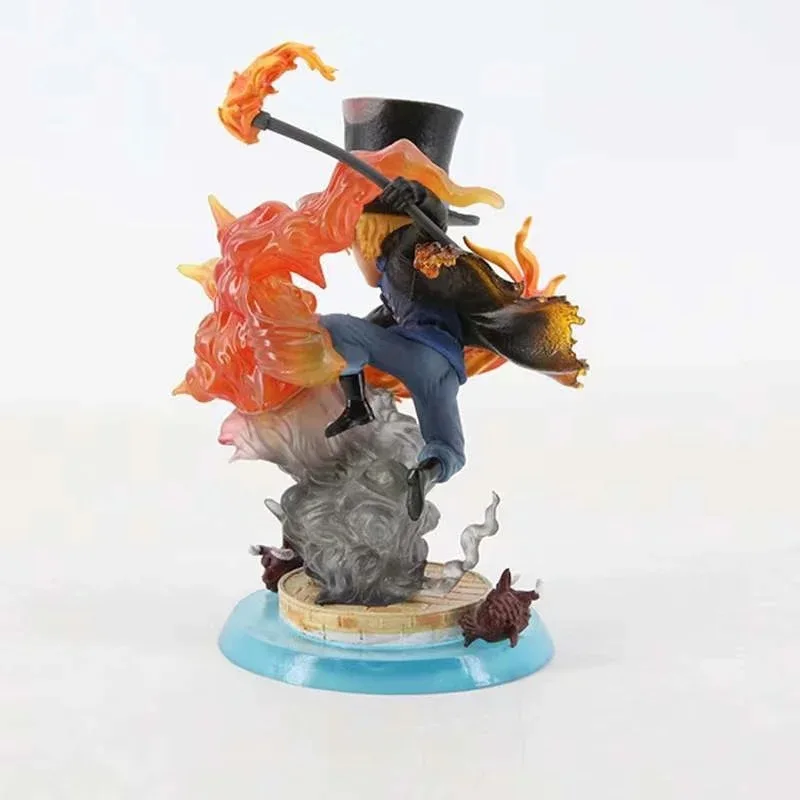 

16cm ONE PIECE Anime Figure Sabo PVC figure Battle scene Saab Flame Attack Action Figure Collectible Model Doll Toys