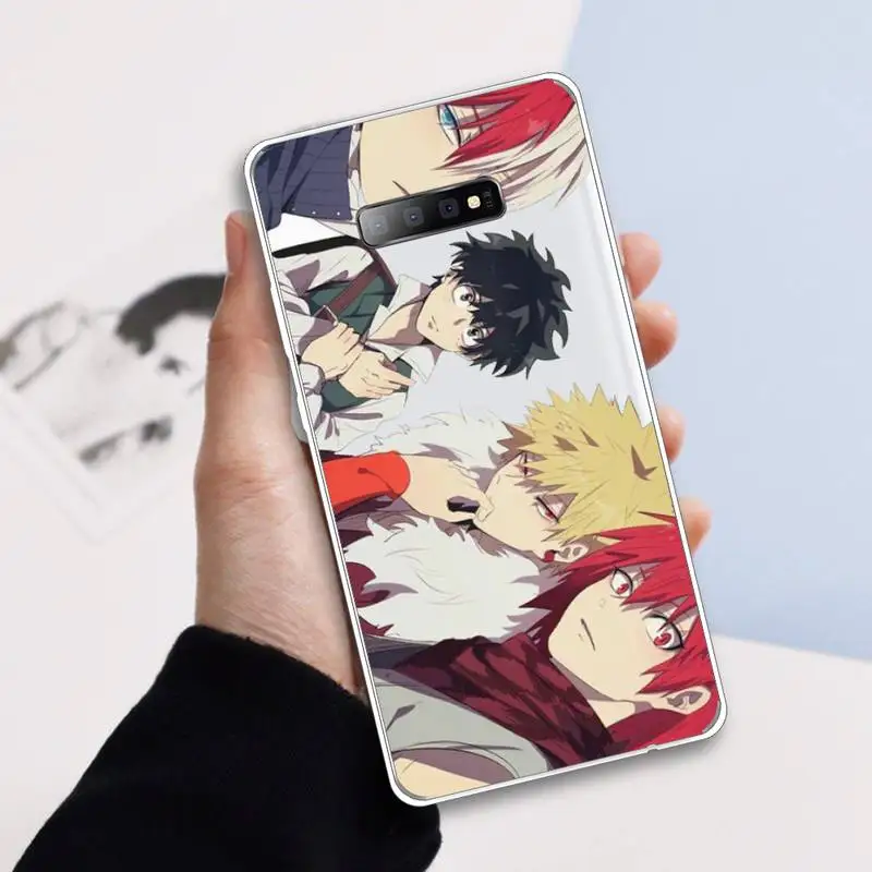 

Anime My Hero Academia Phone Case Transparent for samsung A 21s 50 71 S 8 9 20 20fe note 10 20 ultra plus