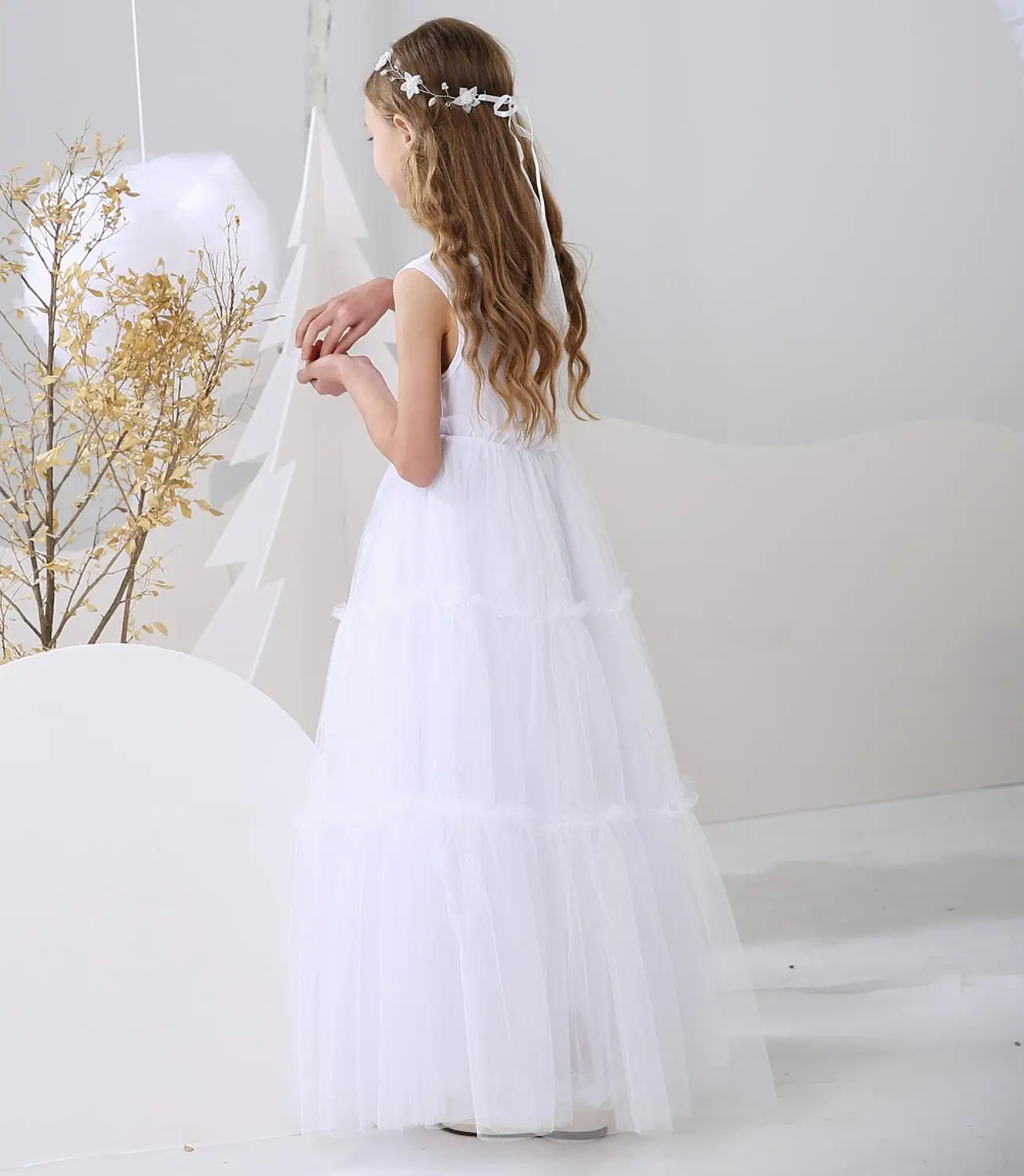 Цветочное Многоярусное Тюлевое платье принцессы Twirling хлопковые платья макси