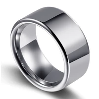 10mm tungsten carbide ring men engagement wedding band flat polished shiny comfort fit