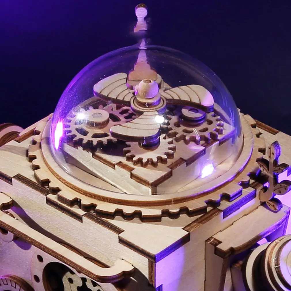 

Vintage Projector Retro 3D Three-Dimensional Puzzle Wooden Model Creative Gift Projector Decoration Puzzle Game Assembly