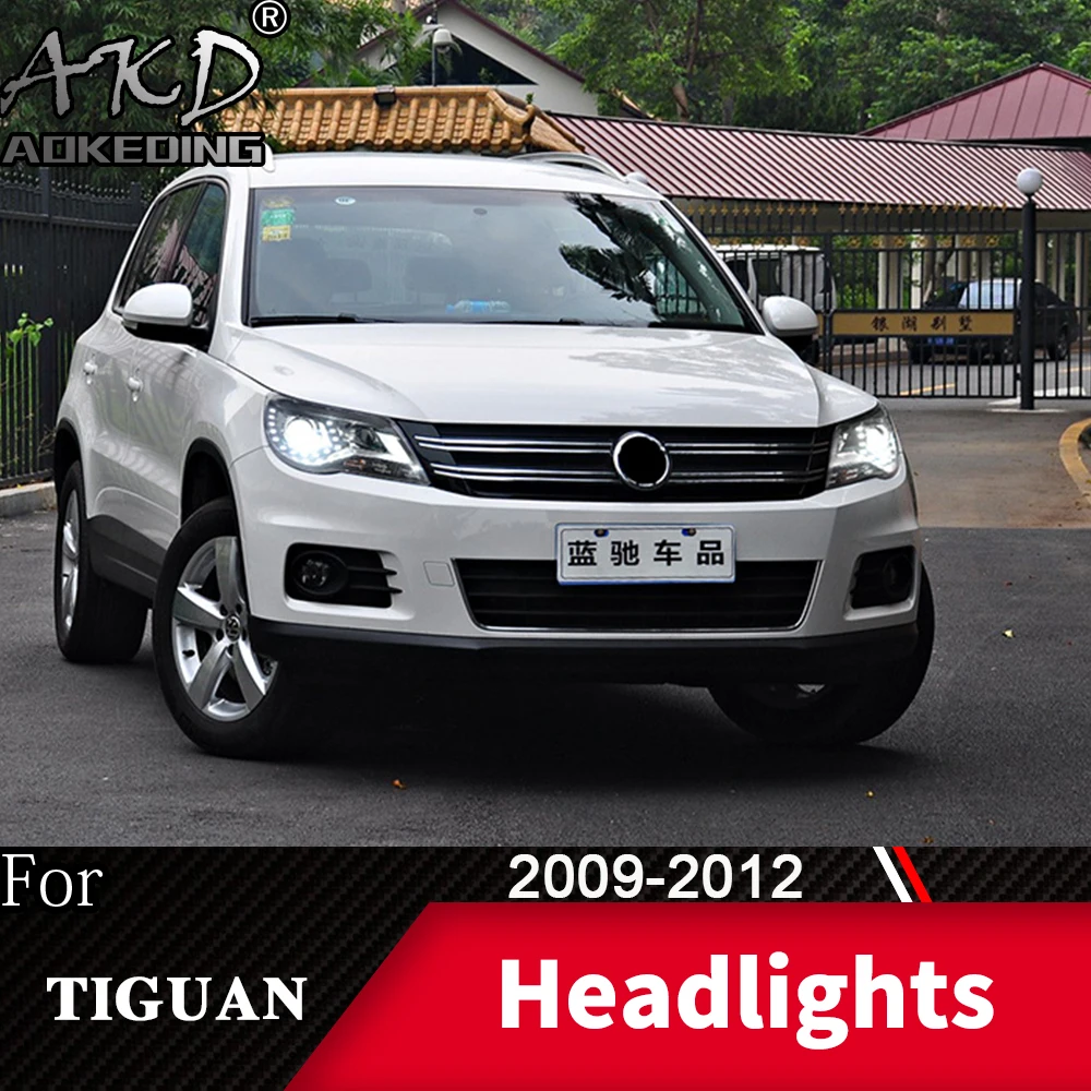 Фара для автомобиля VW Tiguan 2009-2012 Tiguan головной светильник s противотуманный светильник s дневной ходовой светильник DRL H7 светодиодный Биксеноновая лампа автомобильные аксессуары