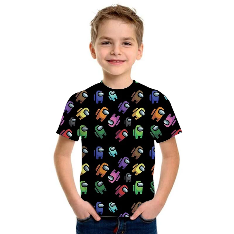 

Fashion Impostor T Shirt Summer Short Sleeve O-neck T shirt Among Us Tees For Baby Boys Kids Casual Cartoon Tops Girls T-shirt