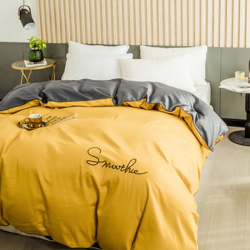 

100% хлопок 60 1 шт. с вышивкой пододеяльник 200X230 220x240 пододеяльник из шелка в скандинавском стиле без простыни наволочки постельное белье